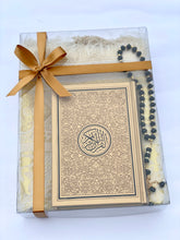 Load image into Gallery viewer, Arabic Quran gold with black border gift set
