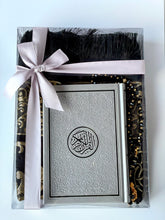 Load image into Gallery viewer, Arabic Quran silver with black border gift set